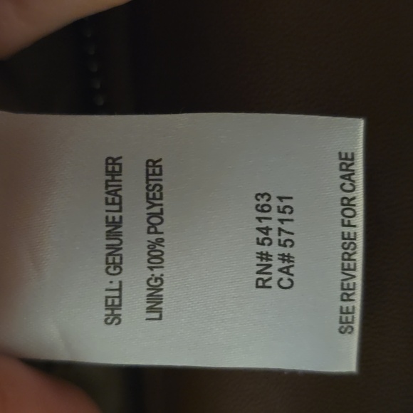 Calvin Klein Brown Leather Moto Jacket with Asymmetrical Zipper - Picture 4 of 6